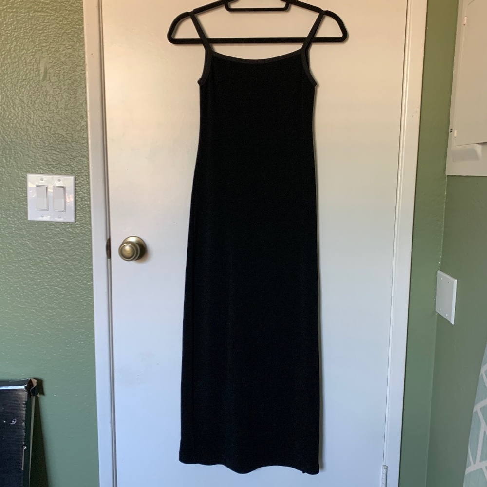 Marian & Marai Black Midi Dress with Side Slit